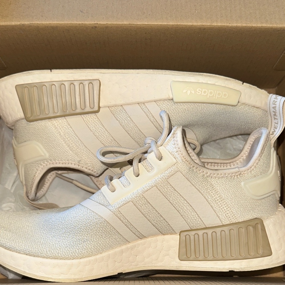 Adidas Beige and White Sneakers
